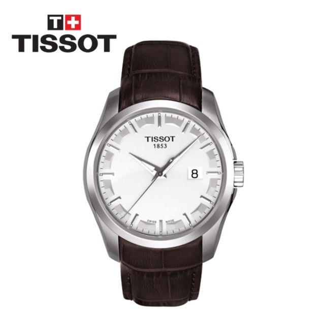 [티쏘] 남성가죽시계 꾸뜨리에 T035.410.16.031.00