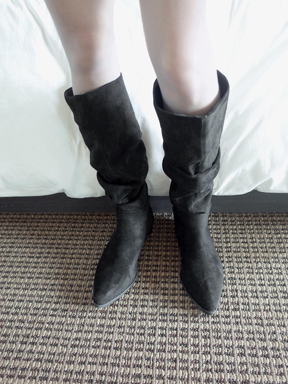 shirring wide boot