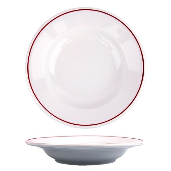 폴바살 이사바 딥플레이트 버건디라인 23cm 샐러드 파스타접시 도자기 빈티지 레트로