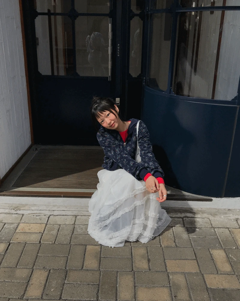 FLOWER TERRY HOOD ZIP-UP