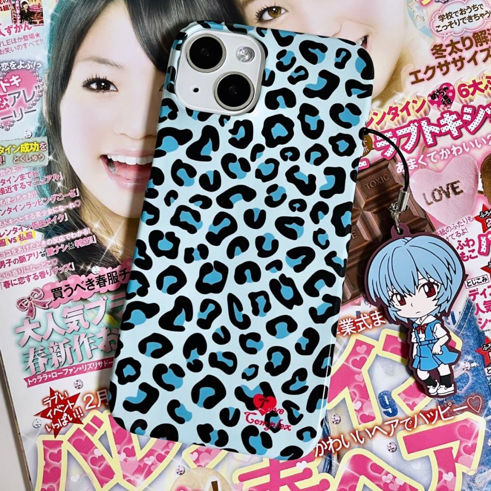 blue leopard hard phone case iphone5