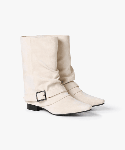 허그 벨트 스웨이드 부츠 *버터 샌드