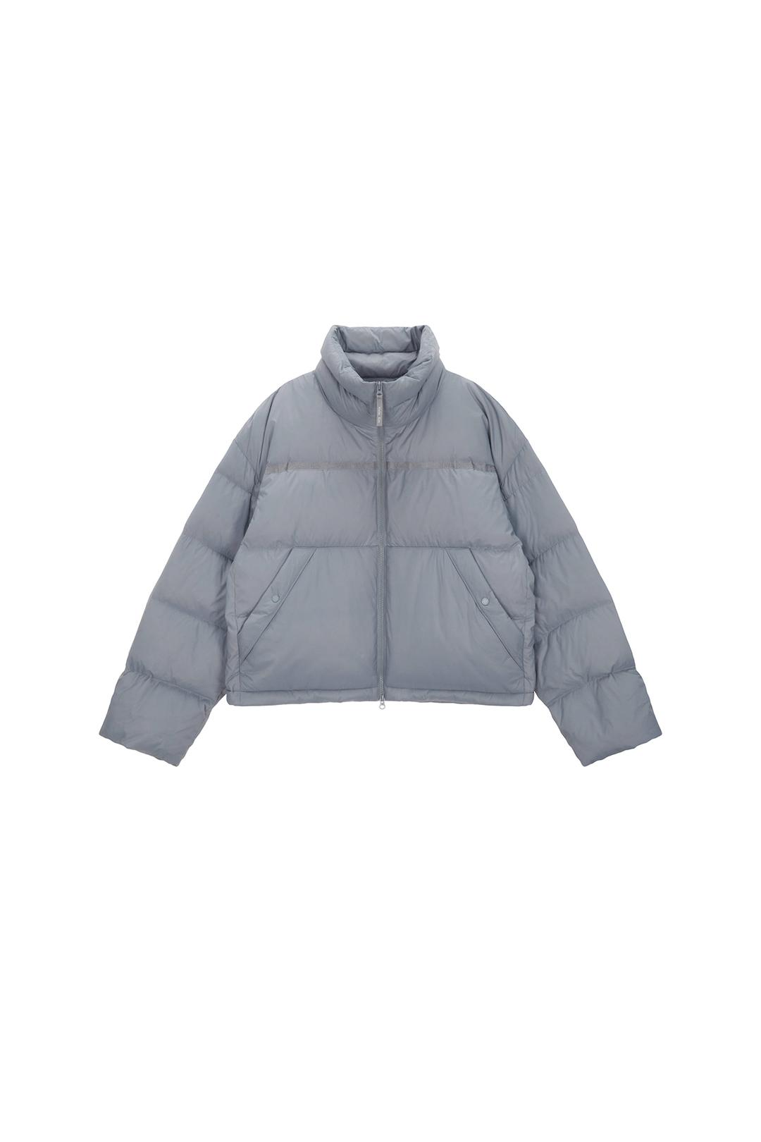 LOGO TAPING PUFFER DOWN JUMPER FOR MEN IN GREY