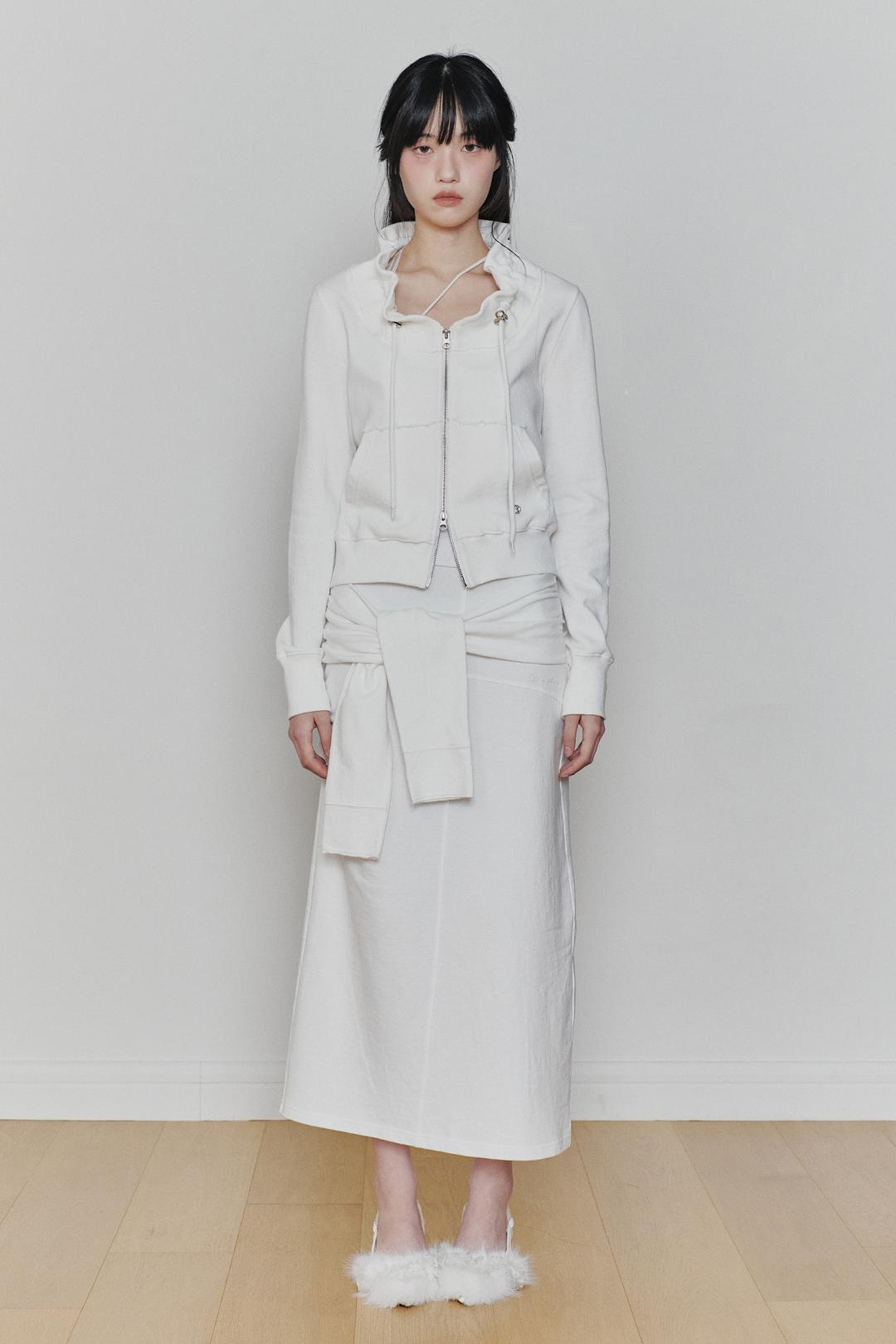 BLOOM ZIP-UP JACKET white
