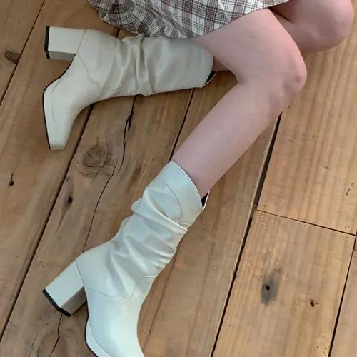 PAMELA MODERN WESTERN BOOTS(IVORY, BROWN, BLACK 3COLORS!)