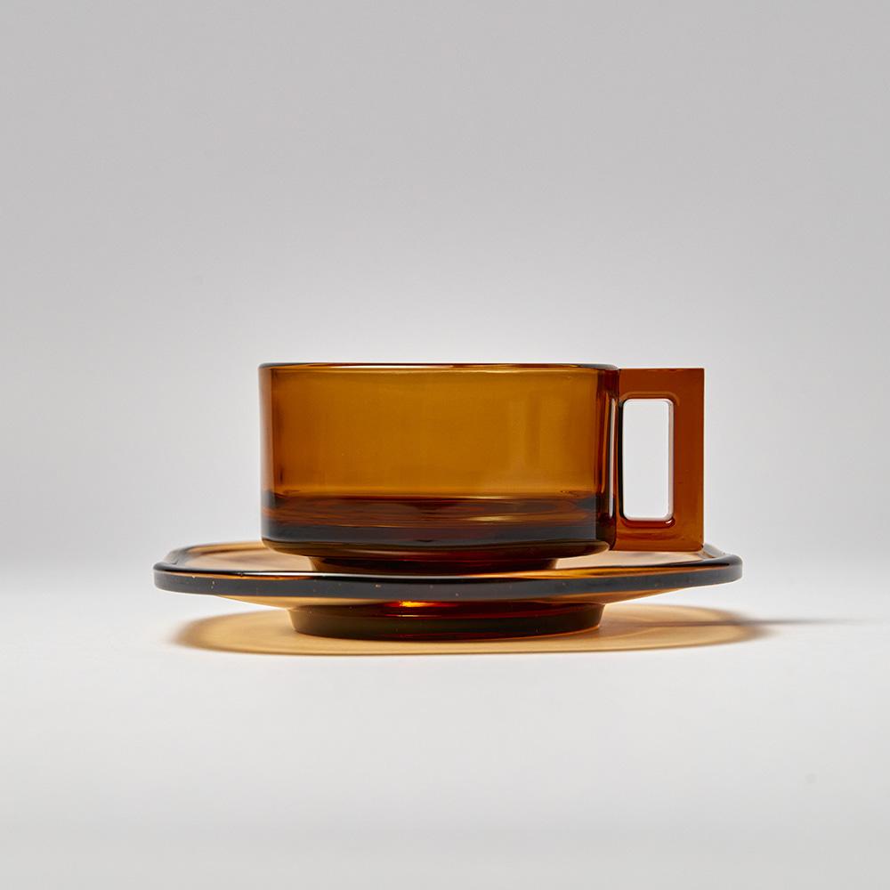 Cup and Saucer/Amber