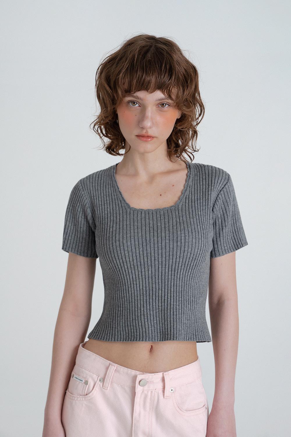 Ribbed half knit_gray