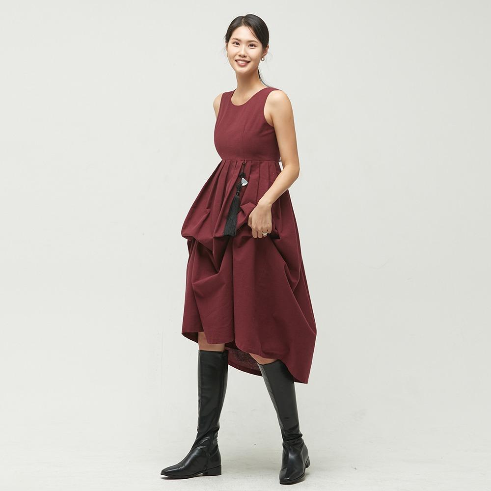 겨울애 거들 원피스 [와인]