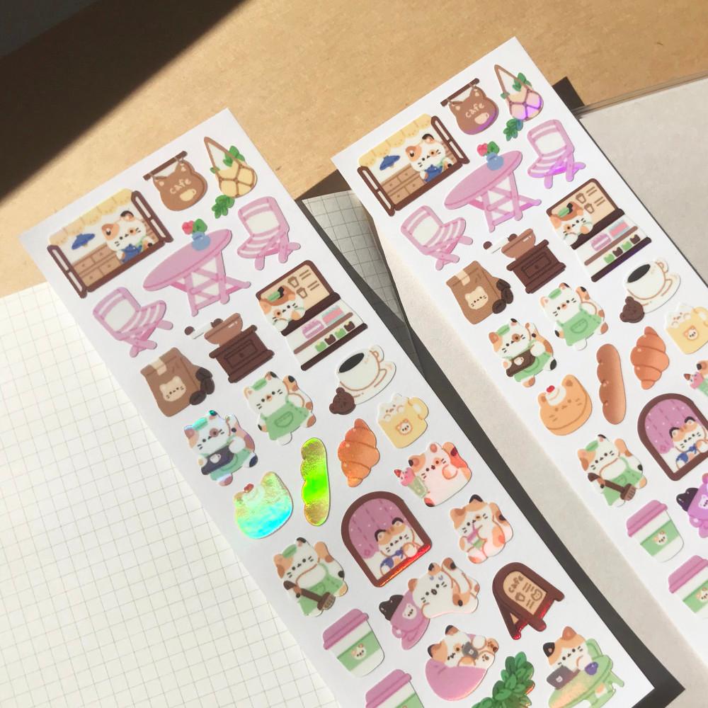 폼폼룸 애옹카페 오로라 씰스티커