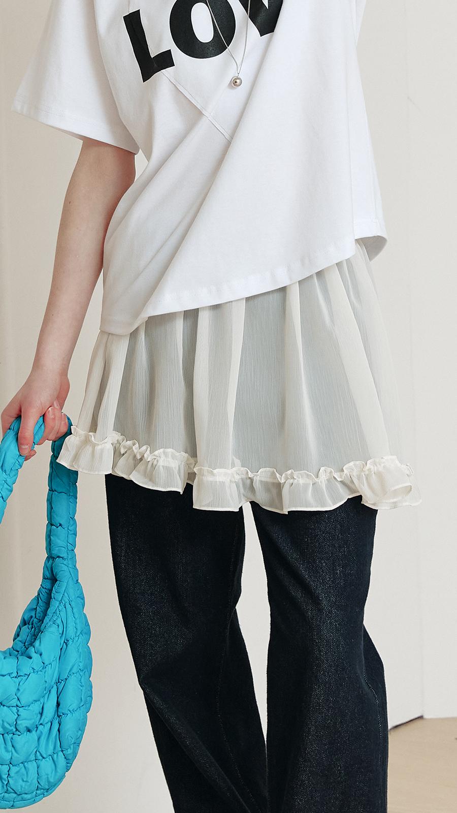 SEE THROUGH FRILL SKIRT_IVORY