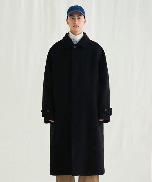 울 오버 핏 발마칸 코트 [블랙]