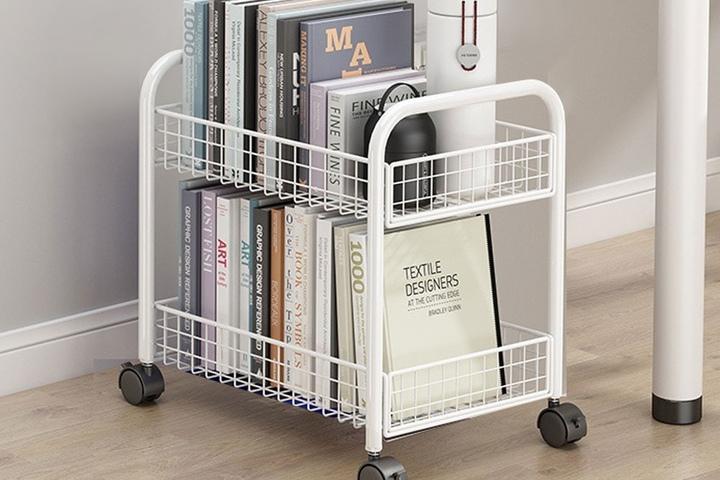이동식 북트롤리 북카트 책꽂이 ORT 가방 보관함 정리함 2단