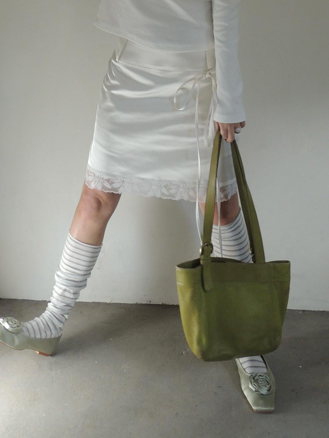 [4차] [prts made] 오키드 레이스 미디 새틴 스커트 2sizes