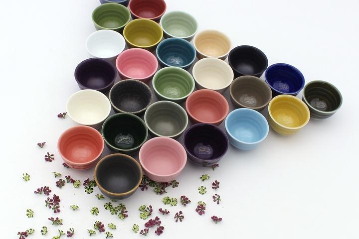 도자기 소주잔 33색 골뱅이술잔