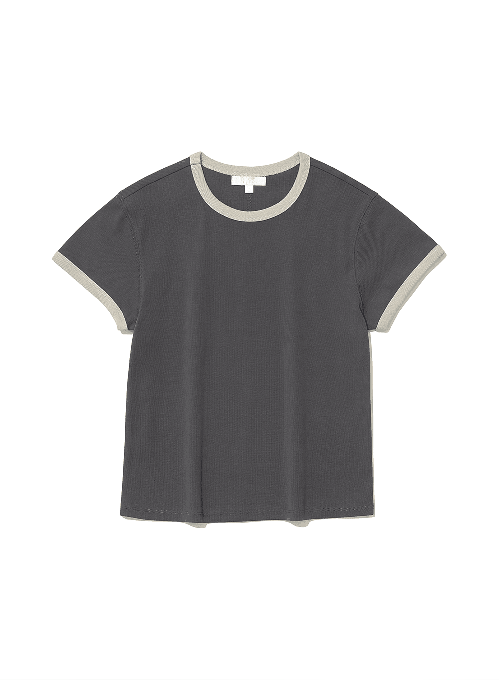[WOMEN] PWC BINDING SHORT SLEEVE TEE_CHARCOAL