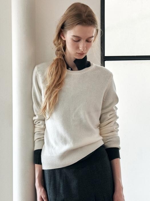 [Premium] Cashmere Crewneck Knit Pullover_4color