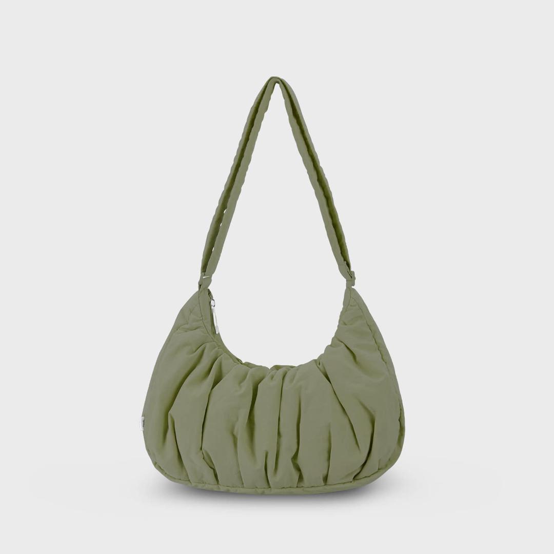 Small Croissant Shirring Cross Bag Matcha