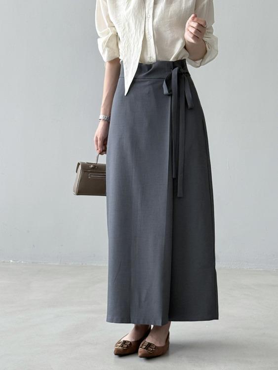 에끌로 스트랩 맥시 랩 스커트