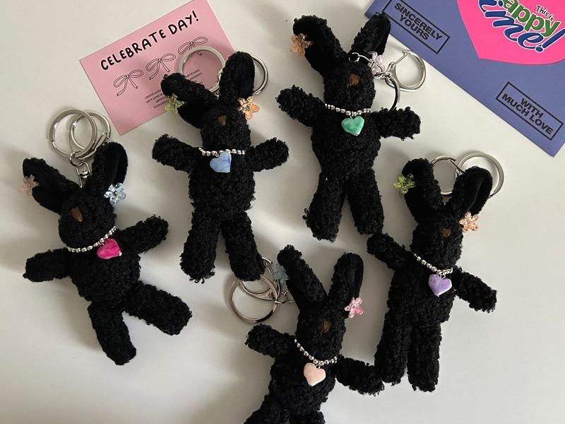 블랙 래빗 키링 5color 열쇠고리 인형