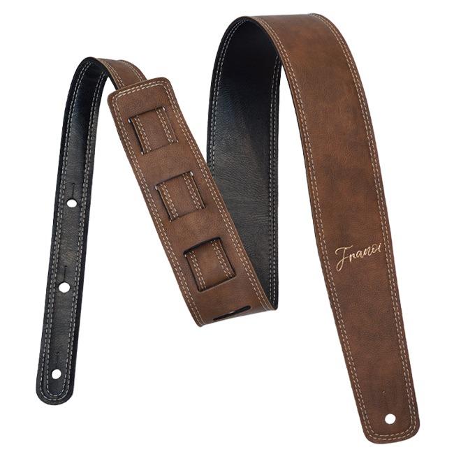 프라노이 양면 PU가죽 P60 BrBl 브라운 블랙 통 일렉 기타 스트랩