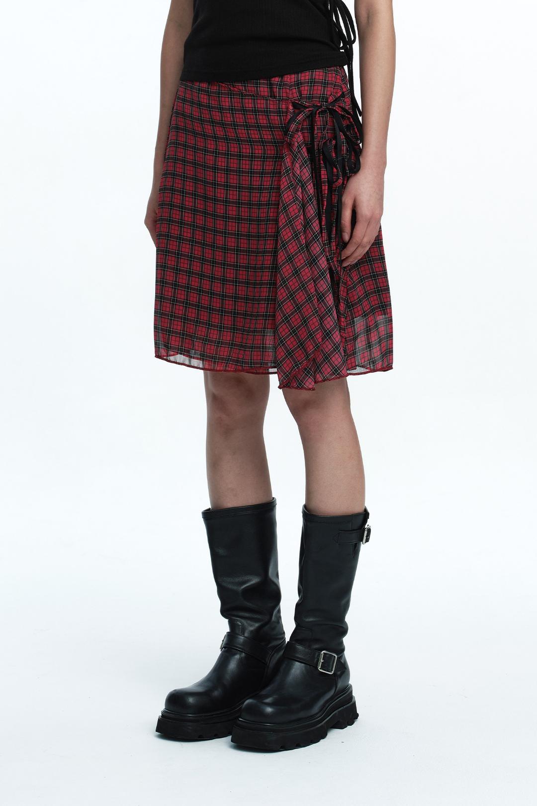 Unbalance Tie Skirt Red [pre-order 예약발송 09/19]