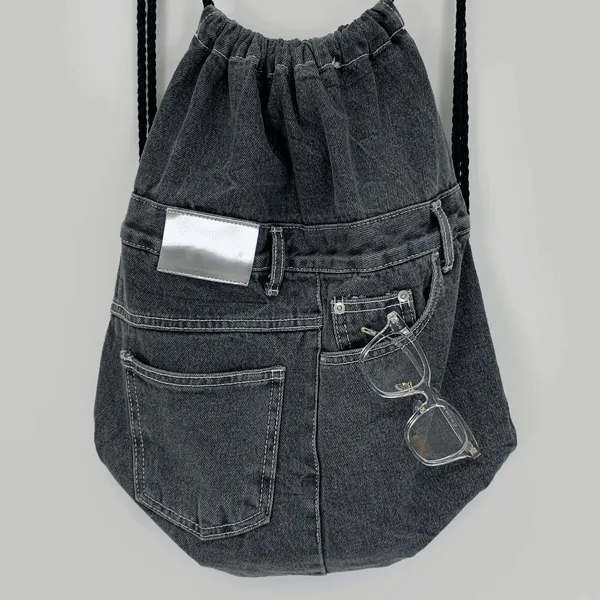 (재입고완료/앵콜세일/주문폭주) 인기 데님 짐색 Ver.2 / PIKO GRAY WASHED GYM SACK