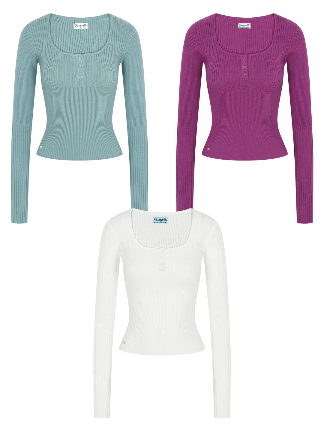 Vintage Button Rib Knit T