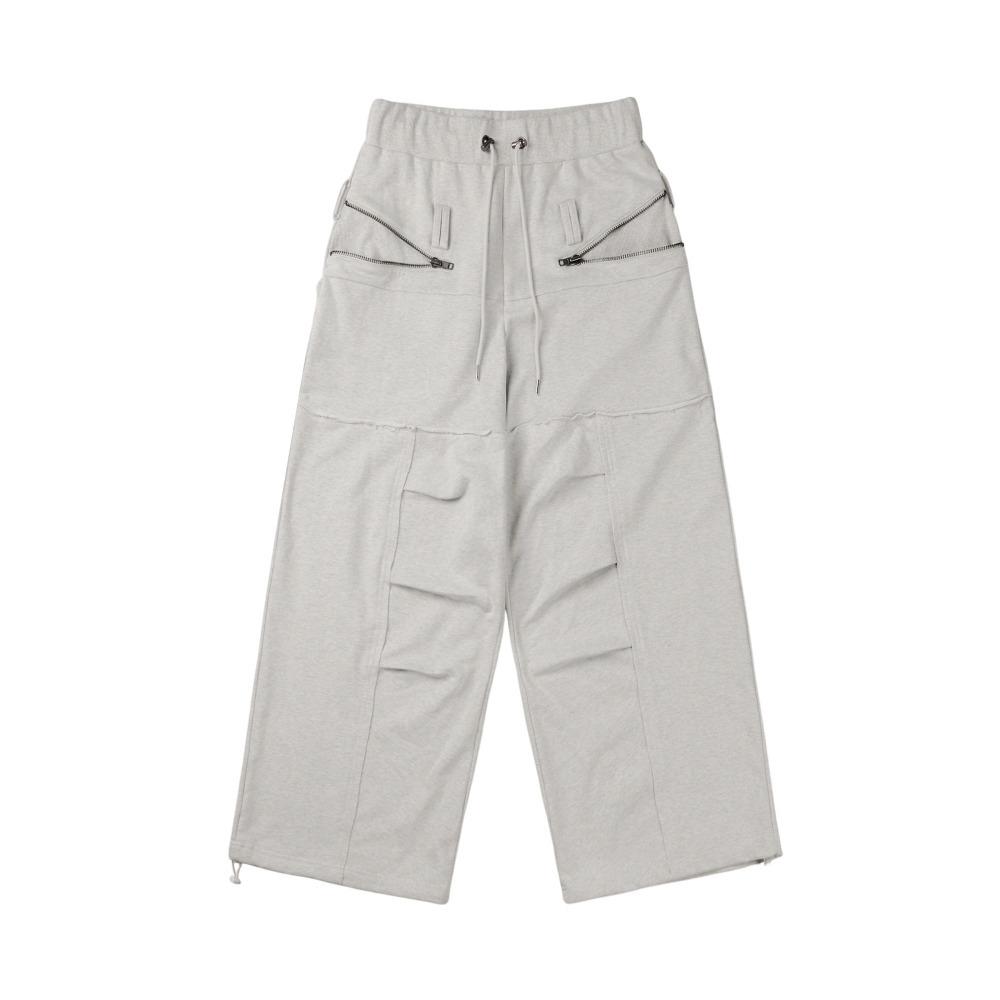 Distressed Seam Zipper Pants (Oatmeal)