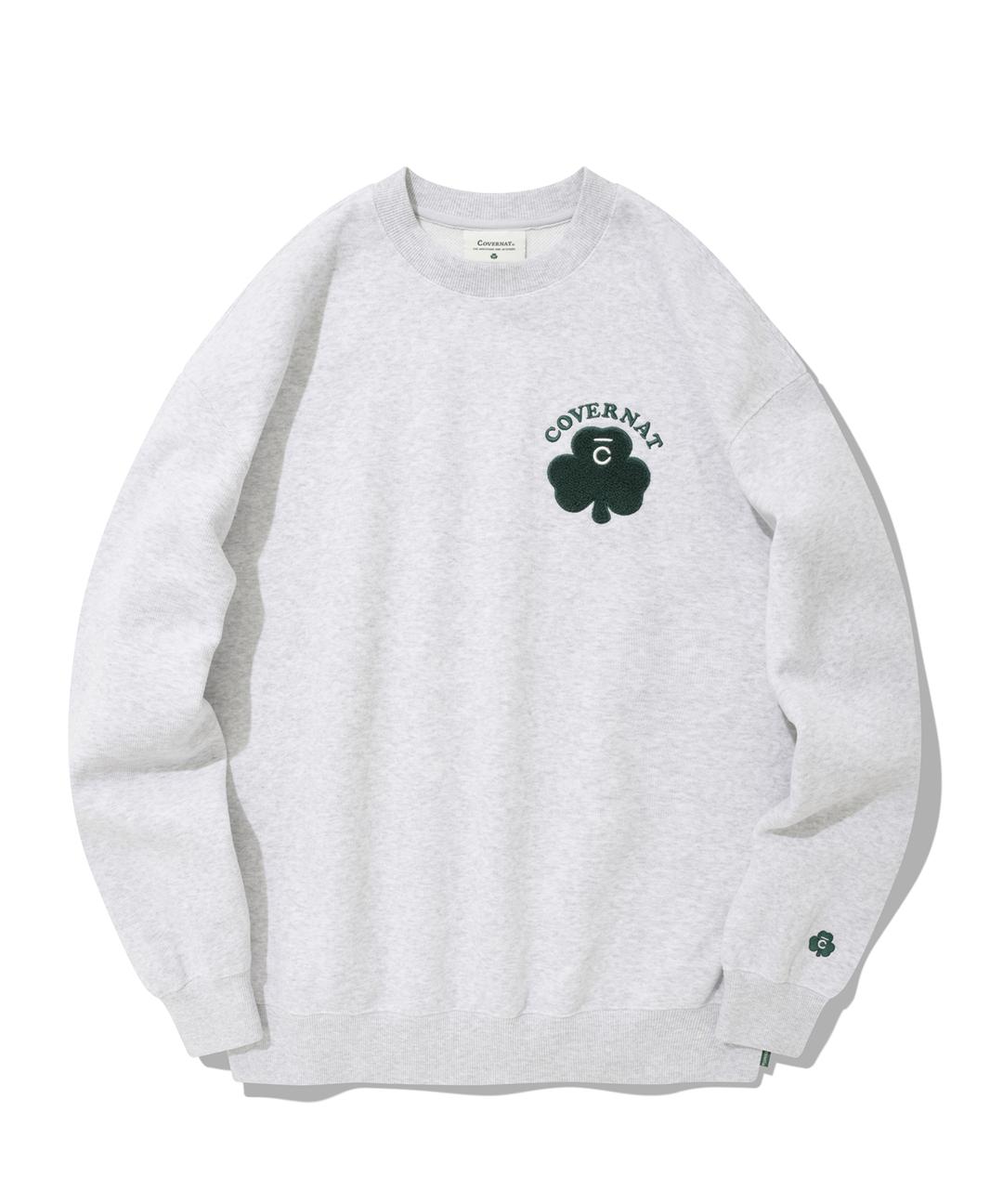 커버낫 x 리젠서울 아치 클로버 에코 맨투맨 헤더그레이