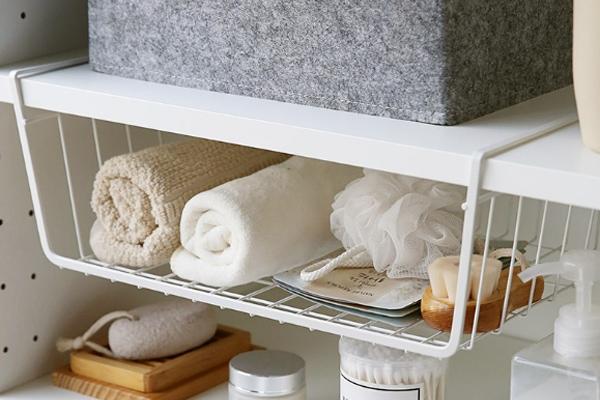 주방 걸이식 바스켓 상부장 수납 언더선반_3size