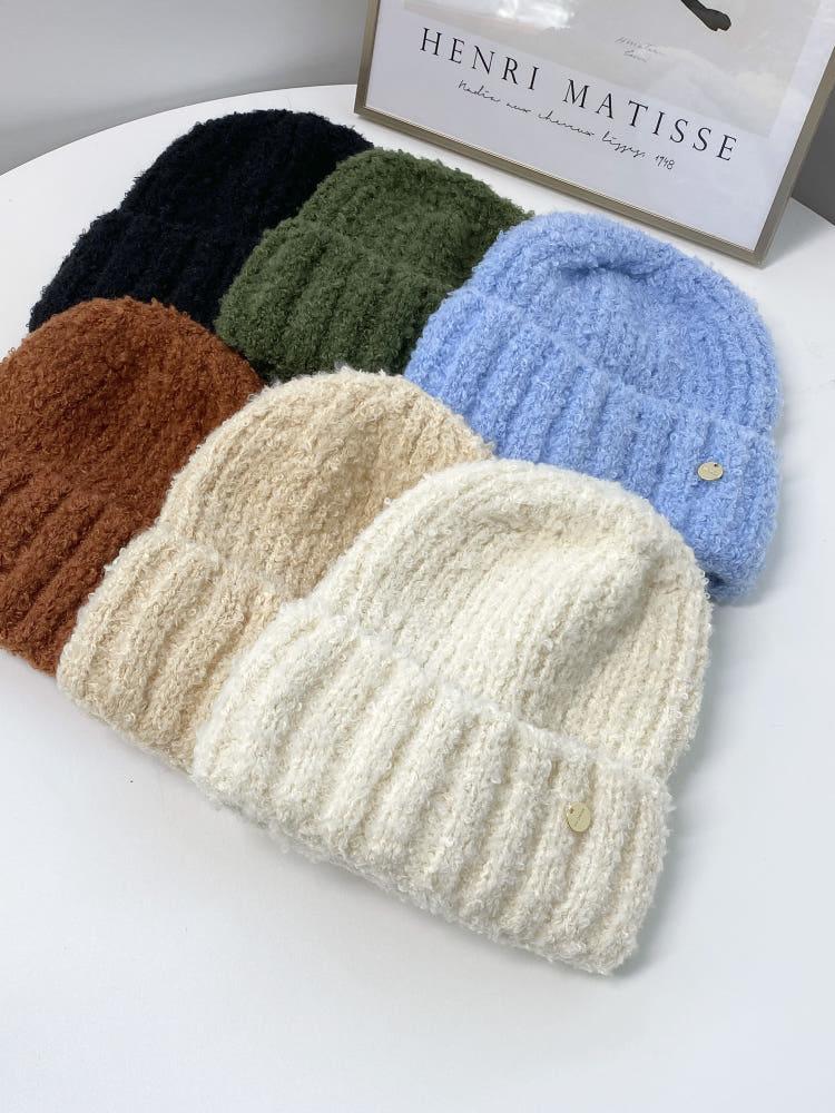 매직 뽀글이 참 스판 무지 겨울 비니 모자 6color