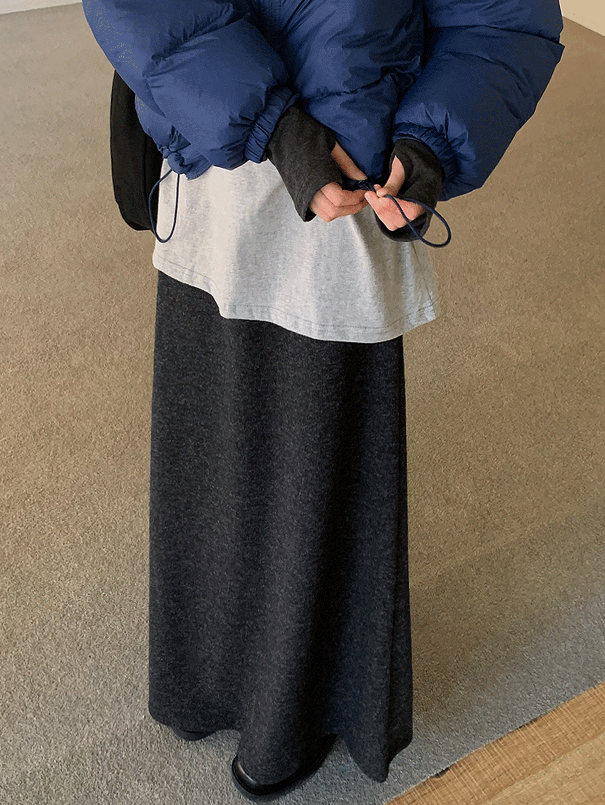 nizel banding maxi skirt (3color)