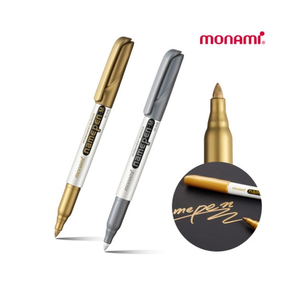 모나미 네임펜 M 굵은글씨용 낱자루 금색 은색