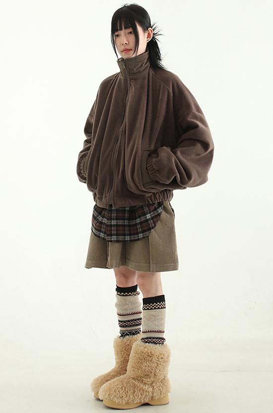 fleece high neck blouson (unisex)