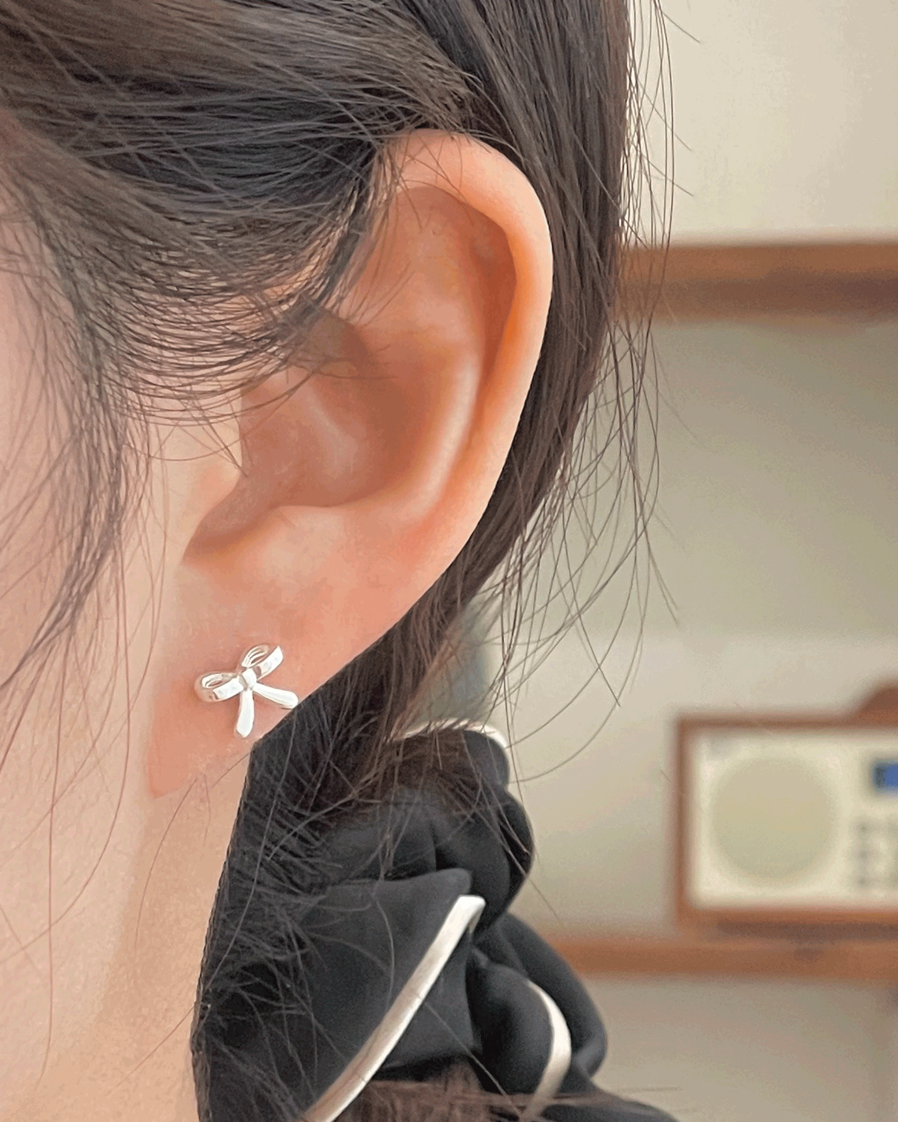 silver925 리본 피어싱