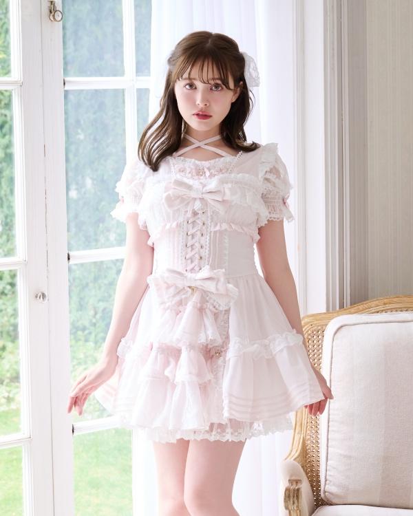 【予約商品】フロントティアードシフォンワンピース