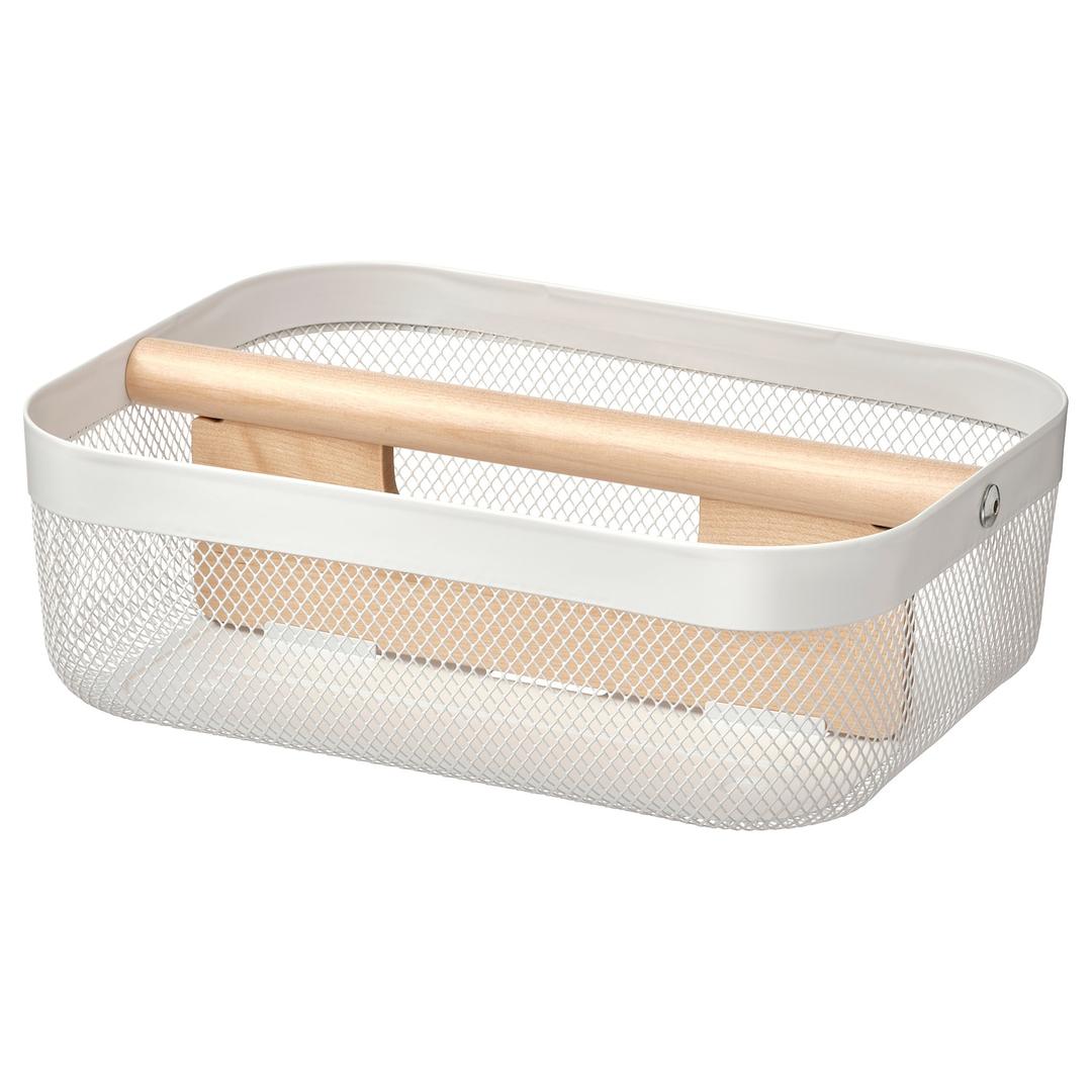 RISATORP 리사토르프 칸막이 바구니 - 화이트 33x24x11 cm