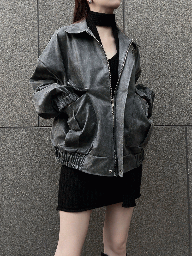 Crack Leather Jacket