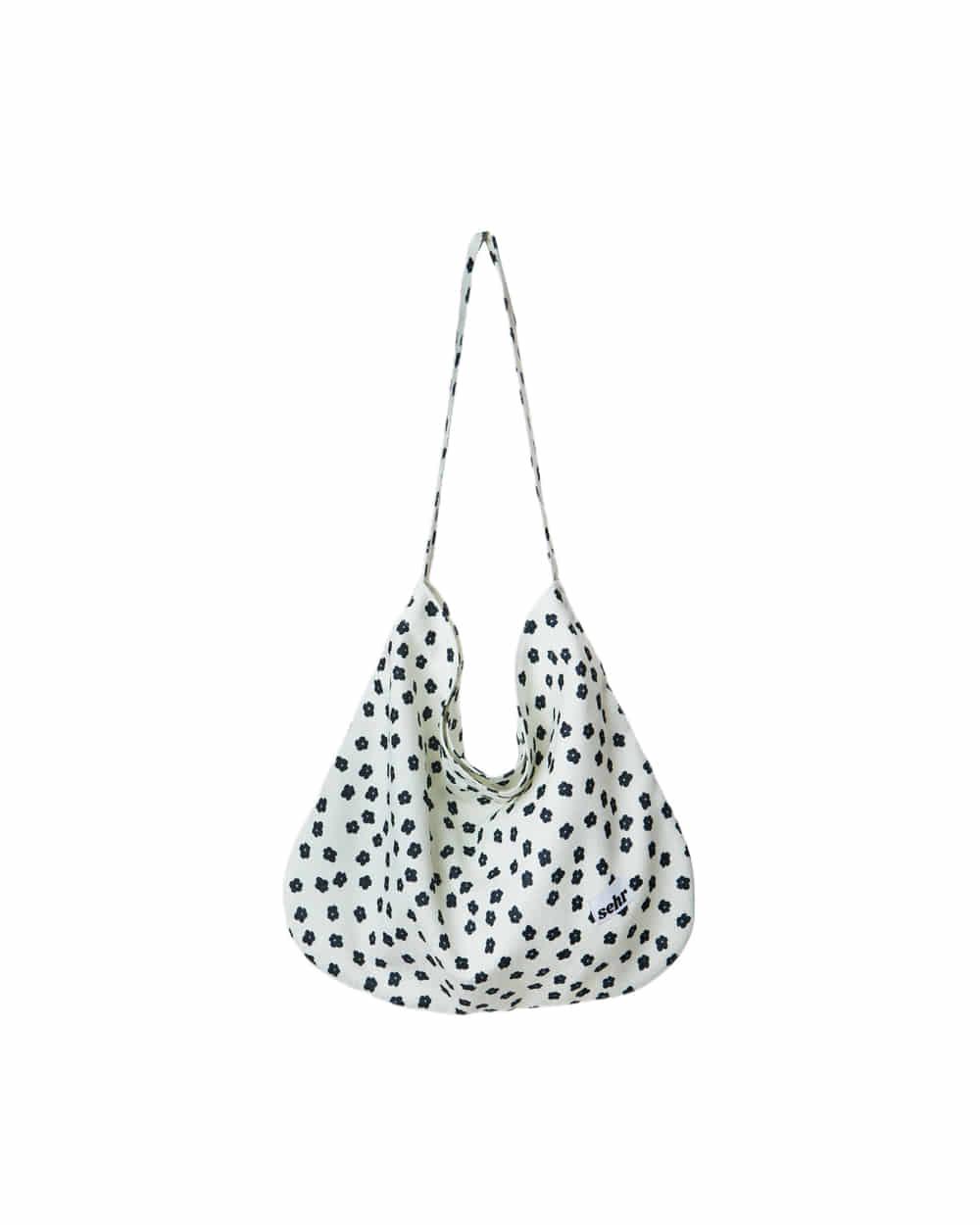 Black Flower Easy Bag (White)