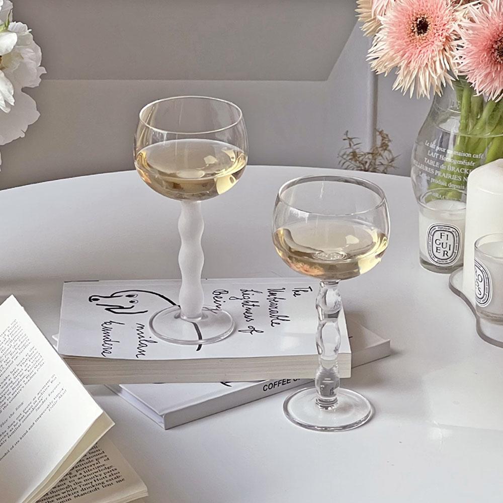 웨이브 홈카페 와인잔 유리잔 고블렛잔