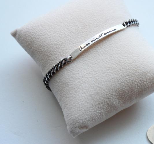 슬림 바 실버체인 팔찌 각인 별도