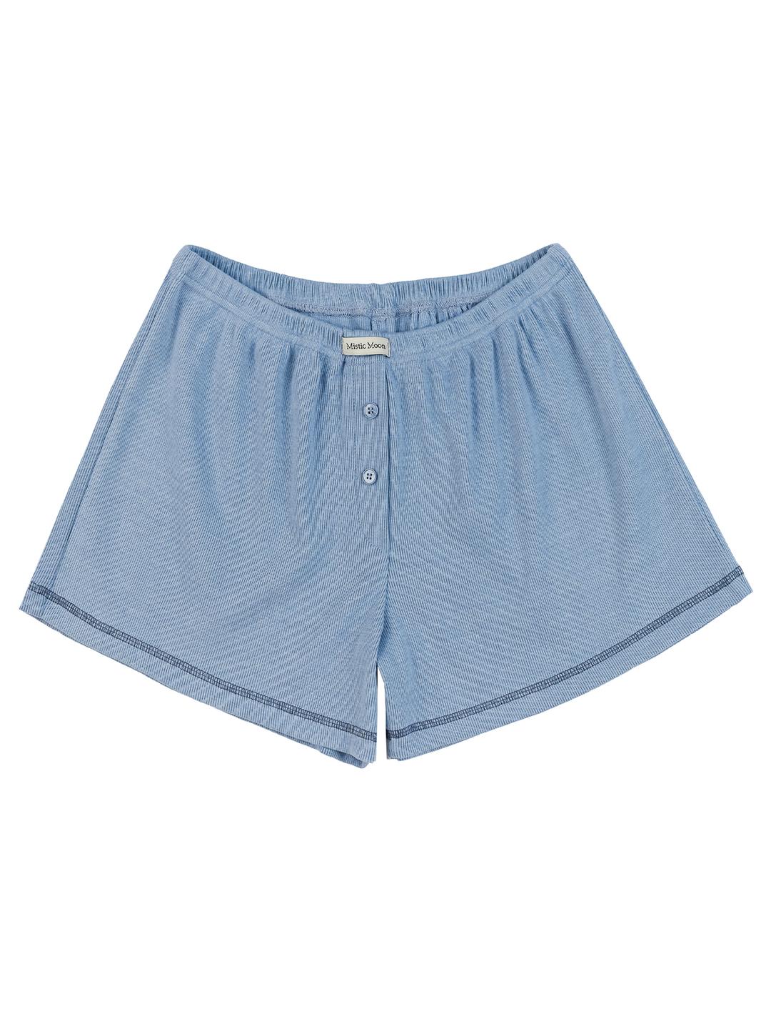 over stitch shorts(vintage blue)