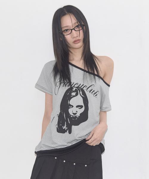 미스틱 원 숄더 티 (BLACK) F25QB107