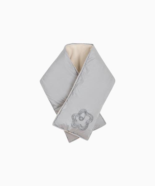 glossy flower goose-down muffler (Gray)
