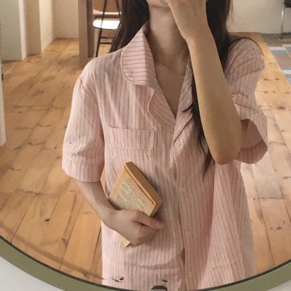 데이지 스트라이프 파자마 (코튼)