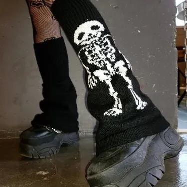 펑크 해골 레그워머 루즈삭스