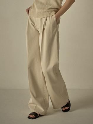 와이드 워싱 데님_ecru