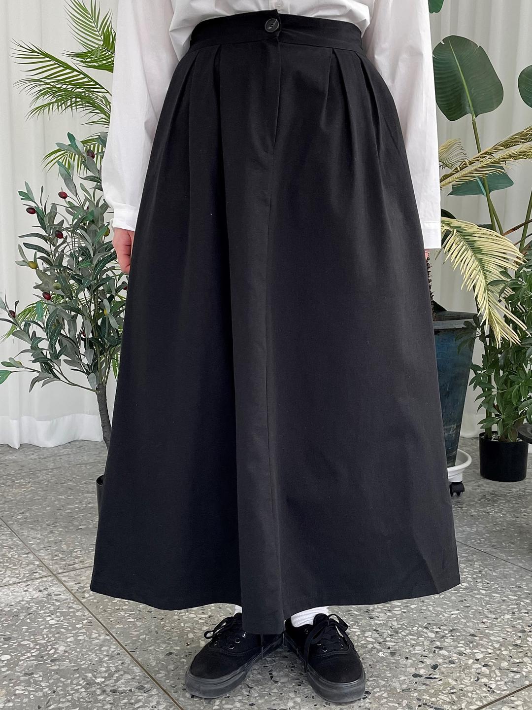 [재진행/아메카지] 핀턱 베이직 롱 A라인 스커트