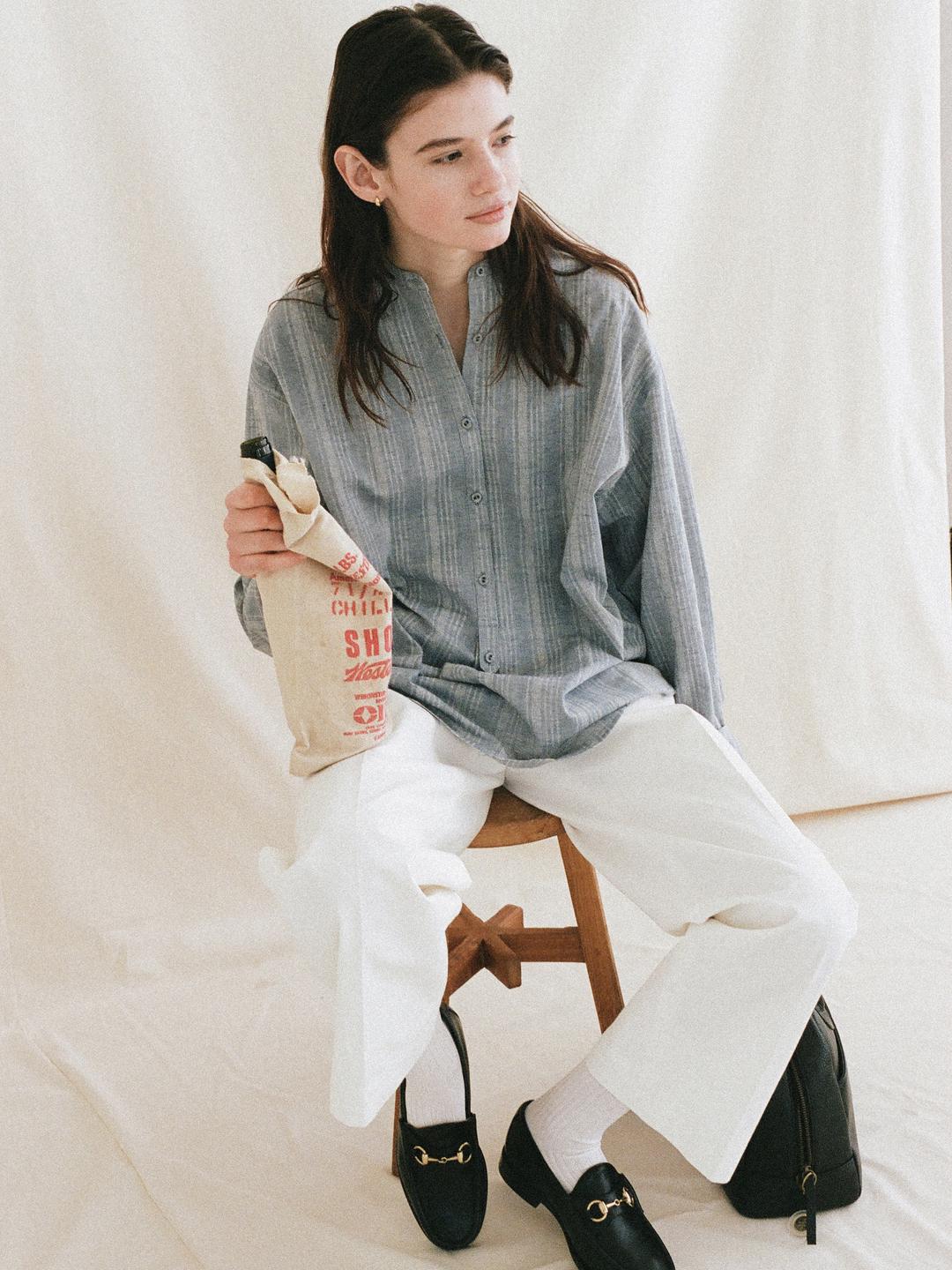 BREAKFAST LONG SHIRT [ Denim Blue ]