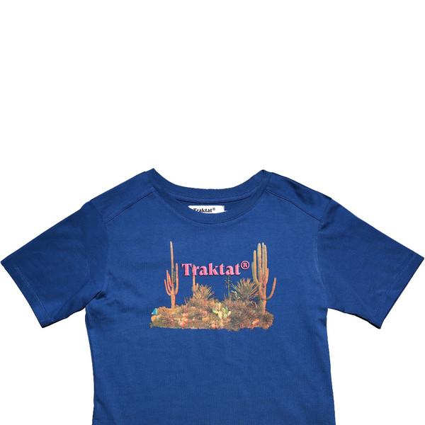 Traktat® Cactus Logo Semi-Crop T-shirt : Deep Blue